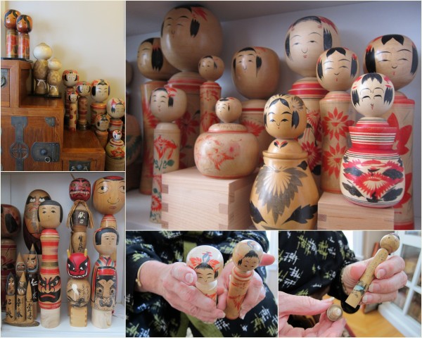 A very small part of Nancy's kokeshi collection. Click on the image to see better details.