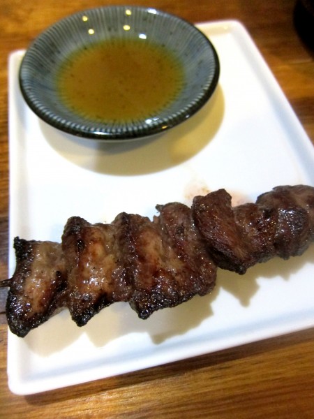 Gyutan - grilled beef tongue Another must-order of mine. A little bit too thick (and therefore, too chewy) for me, I still prefer Musashi's gyutan.  