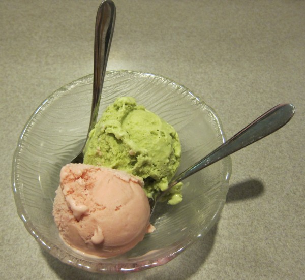 Red bean and green tea ice cream